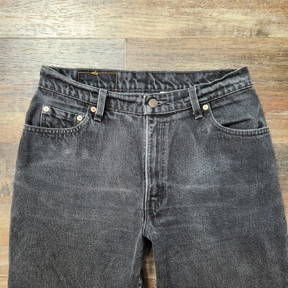 VINTAGE 90s Levi’s 550 Charcoal Relaxed Fit Tapered Leg Denim Jeans Size 12 P M - Picture 2 of 12